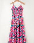 Women Twisted Smocked Back Tiered Maxi Dress