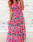 Women Twisted Smocked Back Tiered Maxi Dress