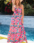 Women Twisted Smocked Back Tiered Maxi Dress