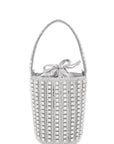 Rhinestone Cylinder Shaped Bucket bag