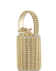 Rhinestone Cylinder Shaped Bucket bag