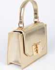 Metallic Top Handle Convertible Swing Bag