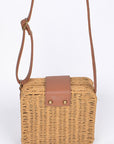 Straw Weaved Box Swing Bag