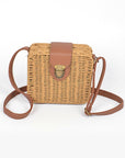 Straw Weaved Box Swing Bag