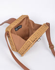 Straw Weaved Box Swing Bag