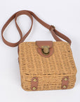 Straw Weaved Box Swing Bag