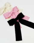 Frilled and Textured Doubled Bow Hair Clip