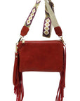 Aztec Guitar Strap Fringe Clutch Crossbody Bag