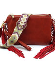 Aztec Guitar Strap Fringe Clutch Crossbody Bag