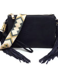 Aztec Guitar Strap Fringe Clutch Crossbody Bag