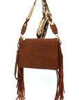 Aztec Guitar Strap Fringe Clutch Crossbody Bag