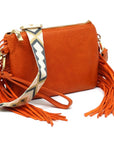 Aztec Guitar Strap Fringe Clutch Crossbody Bag