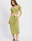 Emory Park Polka Dot Top with Lace Trim