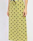 Emory Park Polka Dot Midi Skirt with Lace Trim