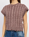 Emory Park Cable Knit Short Sleeve Top