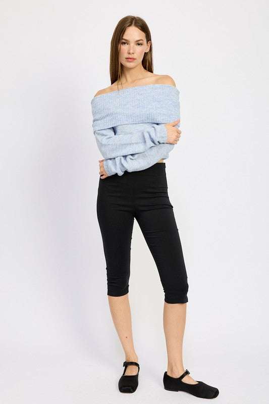 Emory Park Off Shoulder Fold Over Top