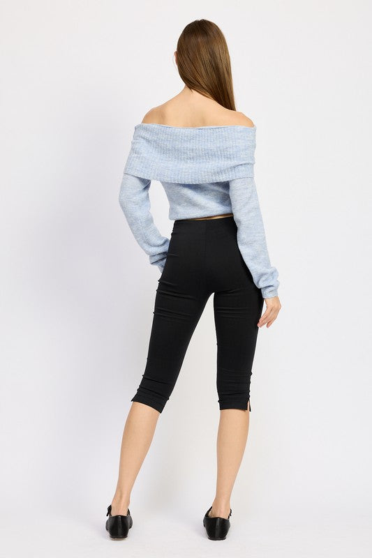 Emory Park Off Shoulder Fold Over Top