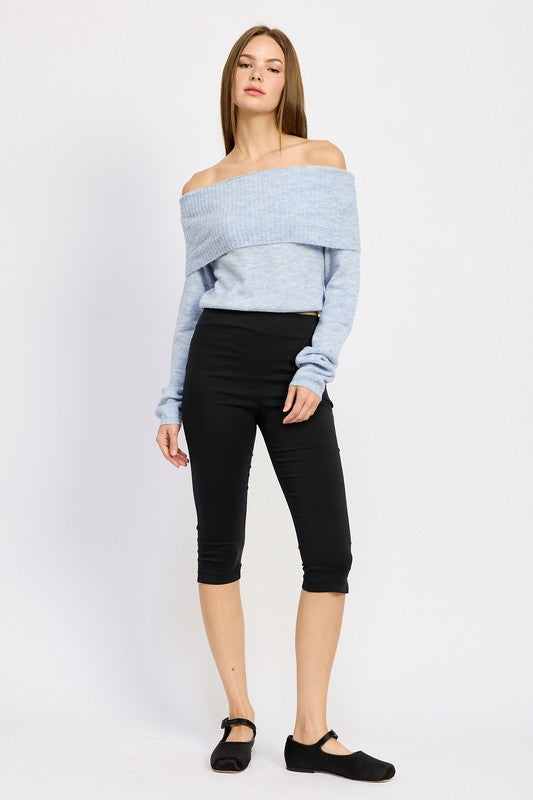 Emory Park Off Shoulder Fold Over Top