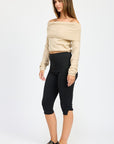 Emory Park Off Shoulder Fold Over Top