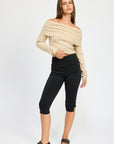 Emory Park Off Shoulder Fold Over Top