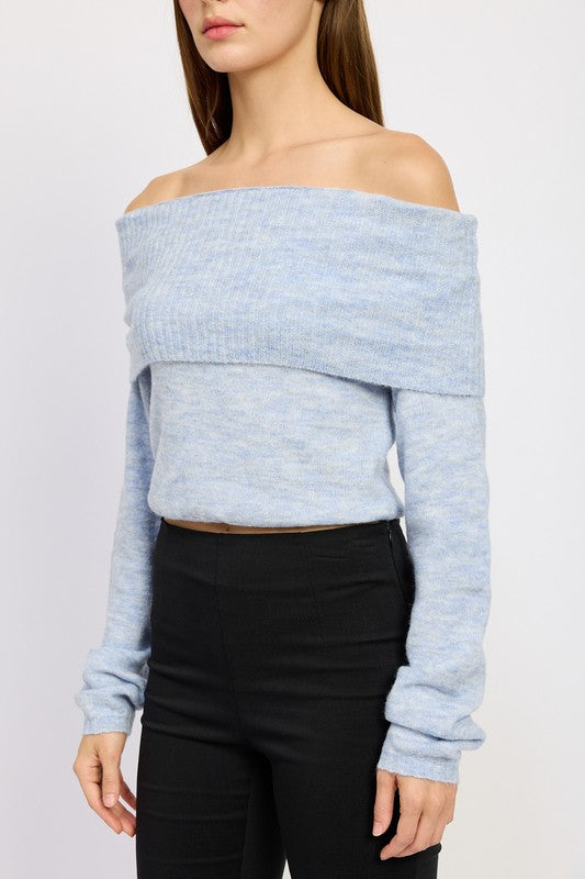 Emory Park Off Shoulder Fold Over Top