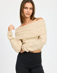 Emory Park Off Shoulder Fold Over Top