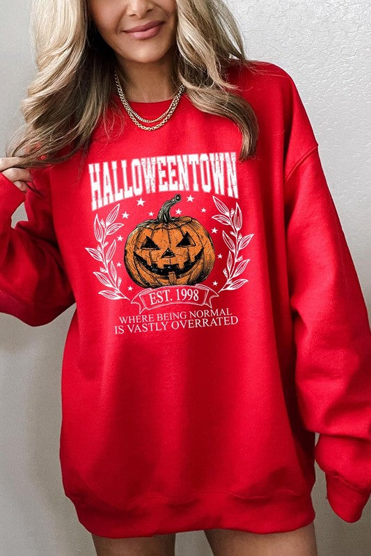 Halloweentown Pumpkin Graphic Fleece Sweatshirts