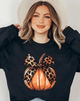 Coquette Bow Pumpkin Graphic Fleece Sweatshirts