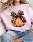 Coquette Bow Pumpkin Graphic Fleece Sweatshirts