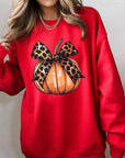 Coquette Bow Pumpkin Graphic Fleece Sweatshirts