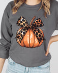 Coquette Bow Pumpkin Graphic Fleece Sweatshirts