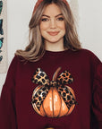 Coquette Bow Pumpkin Graphic Fleece Sweatshirts