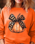 Coquette Bow Pumpkin Graphic Fleece Sweatshirts