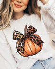 Coquette Bow Pumpkin Graphic Fleece Sweatshirts