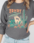 Howdy Cow Abduction Graphic Fleece Sweatshirts