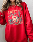 Howdy Cow Abduction Graphic Fleece Sweatshirts