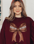 Coquette Football Bow Graphic Fleece Sweatshirts