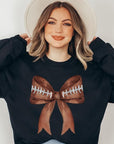 Coquette Football Bow Graphic Fleece Sweatshirts