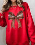 Coquette Football Bow Graphic Fleece Sweatshirts