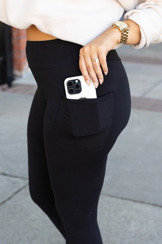 Julia Rose |Black FULL LENGTH Leggings with POCKETS