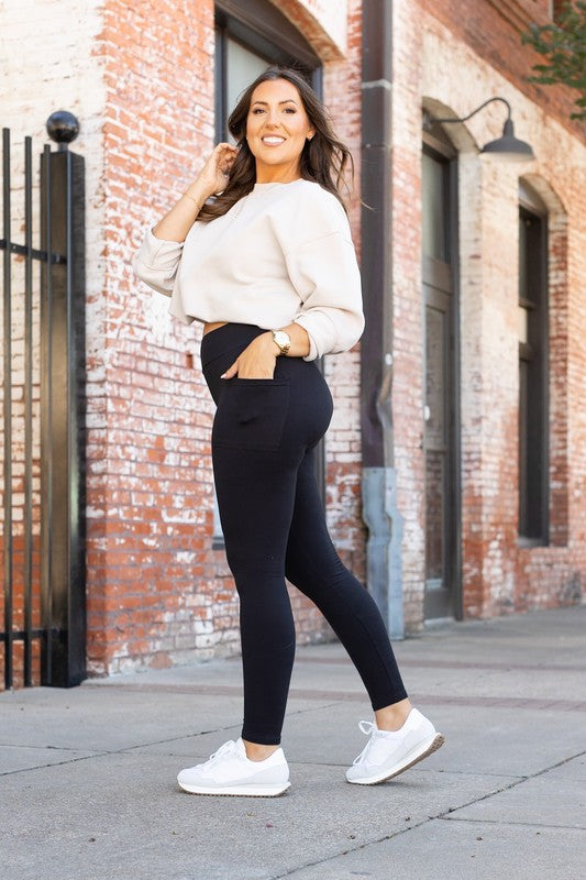 Julia Rose |Black FULL LENGTH Leggings with POCKETS
