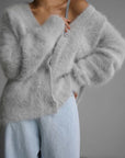 Fuzzy Oversized Button Front Cardigan