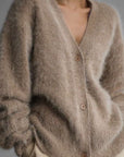 Fuzzy Oversized Button Front Cardigan