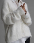 Fuzzy Oversized Button Front Cardigan