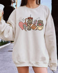 Boujee Cute Football Graphic Fleece Sweatshirts