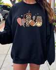 Boujee Cute Football Graphic Fleece Sweatshirts