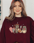 Boujee Cute Football Graphic Fleece Sweatshirts