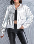 Metallic Bomber Jacket