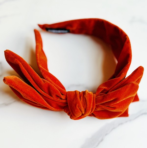 Structured Velvet Bow Headband