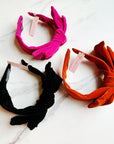 Structured Velvet Bow Headband